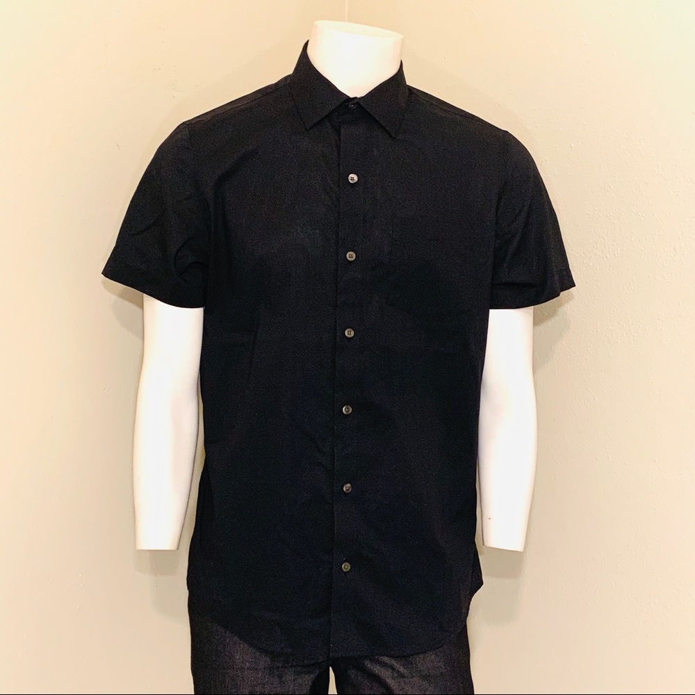 DKNY Men’s  Casual Black Button Down Shirt